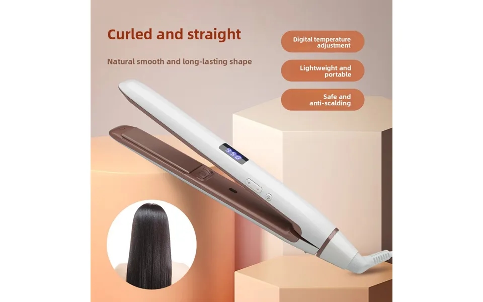 Ceramic Hair Straightener With Adjustable Temperature - 2-in-1 Straightening & Styling Iron For Smooth & Voluminous Hair