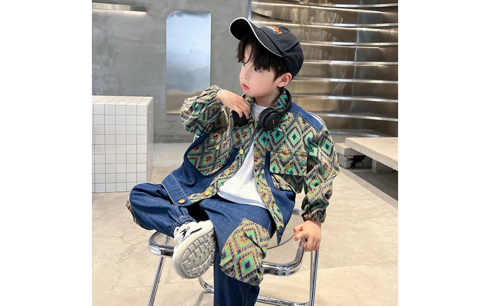 Children's Clothing Boys Spring Denim Suit Spring And Autumn New Style Children's Cool Denim Clothes For Small And Mediu