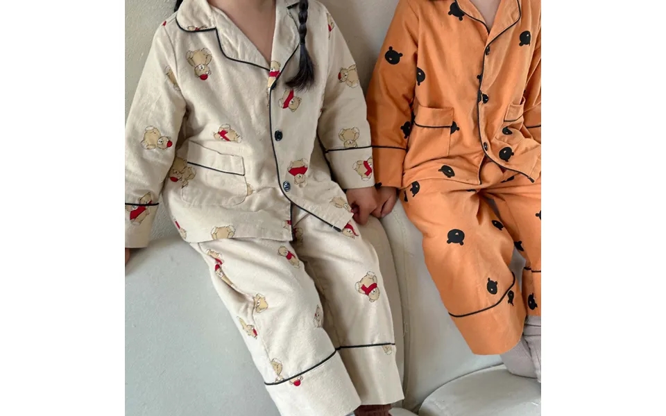 Children's Clothing Children's Cotton Woolen Pajama Set Boys And Girls Baby Spring And Autumn Home Clothing Two-piece Se