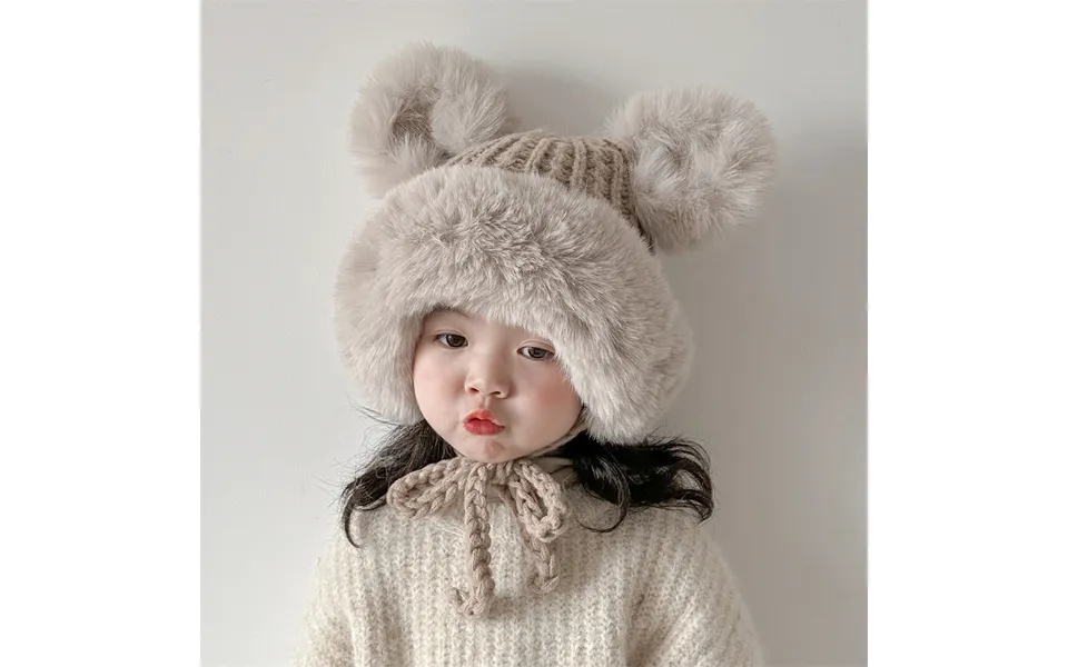 Children's Hats Girls Winter Pullover Hats Plus Velvet Men's And Women's Baby Ear Hats Autumn And Winter Children's Lei