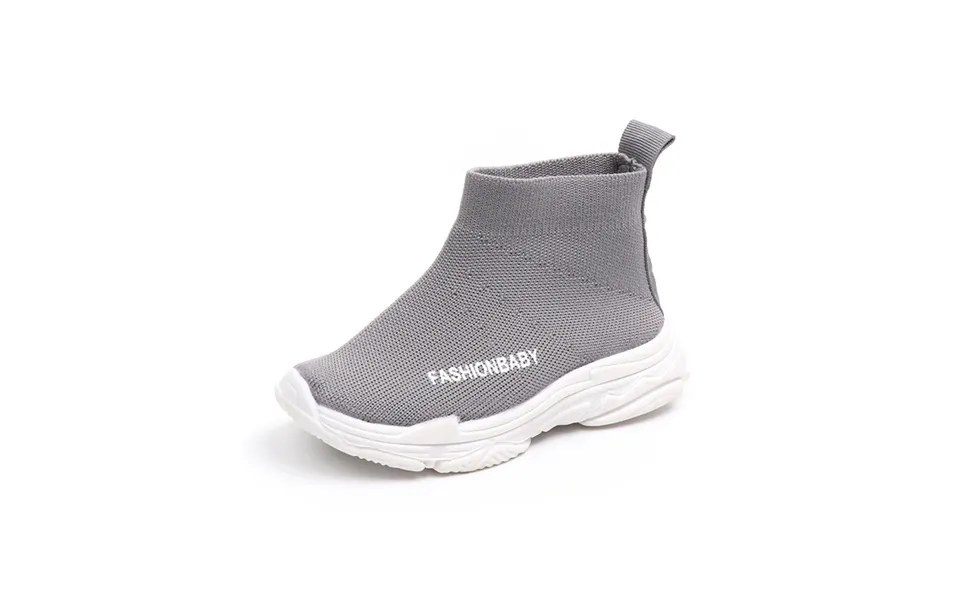 Children's Socks Shoes Boys And Girls Fly Woven Breathable Mesh Sneakers High Top Elastic Shoes