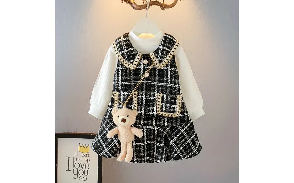 Children's Spring Set Plaid Skirt Two-piece Baby Girl Set Small Fragrant Wind