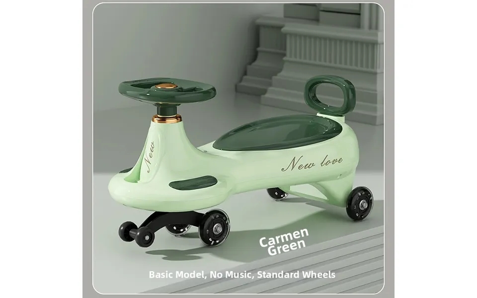 Children's Swivel Car For Ages 1-8 Unisex Silent Wheels Anti-tipping Baby Rocking Toy Car Manual Control Plastic Transpo