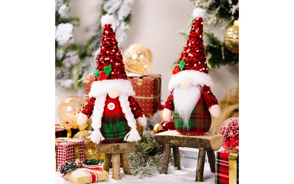 Christmas Decorations Sequin Cap Faceless Doll Rudolph Doll Christmas Gnome Ornaments