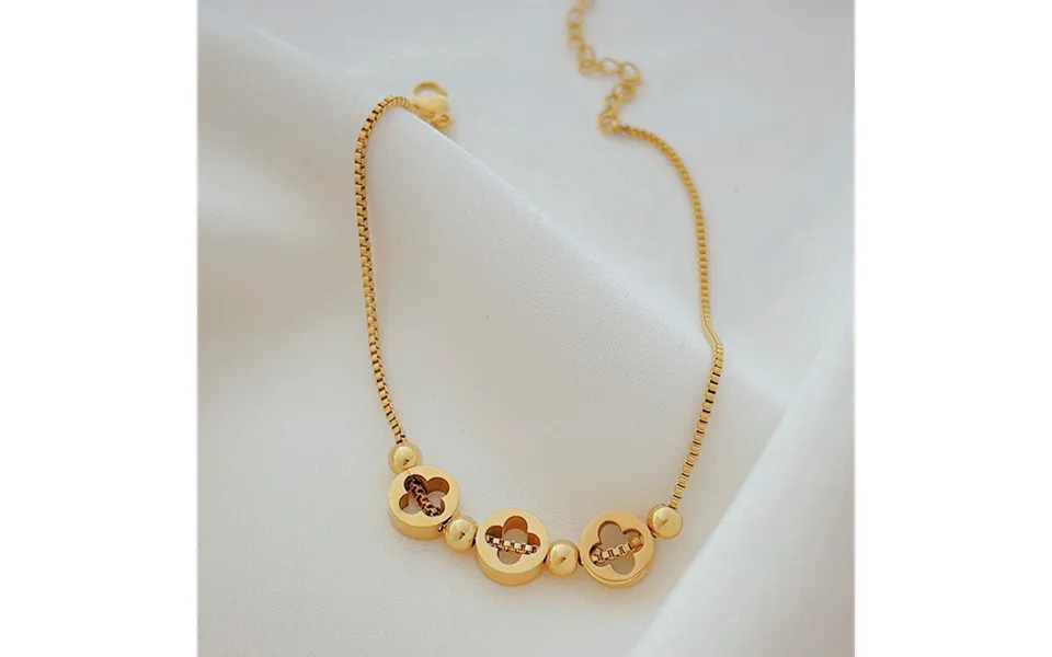 Clover Titanium Steel Anklet Simple 2023 Fashion Fadeless Light Luxury Bare Chain Anklet Jewelry