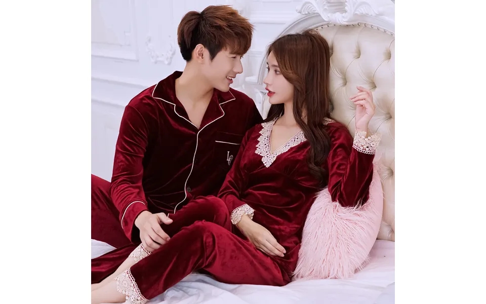 Couple Loungewear Golden Couple Pajamas Long Sleeve Home Wear Can Wear Two Sets