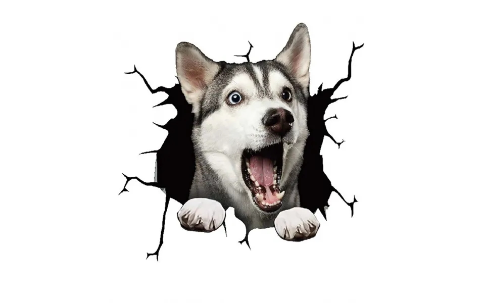 Creative Cracked Animal Wall Perforated Car Personalized Glass Stickers - Dog Stickers