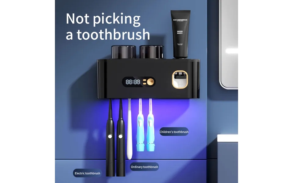 Cross-border Intelligent Uv Sterilization Holder Disinfection Device No-drill Wall-mounted Toothbrush Cup Storage Box