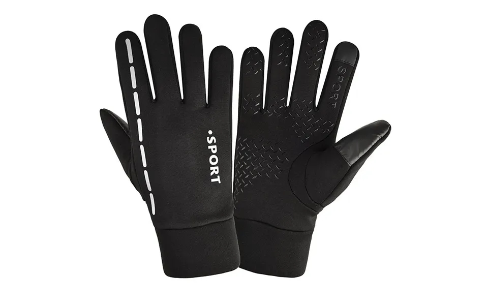 Cycling Warm Gloves Men's Autumn And Winter Outdoor Riding Plus Velvet Thick Touch Screen Non-slip Waterproof Sports Glo