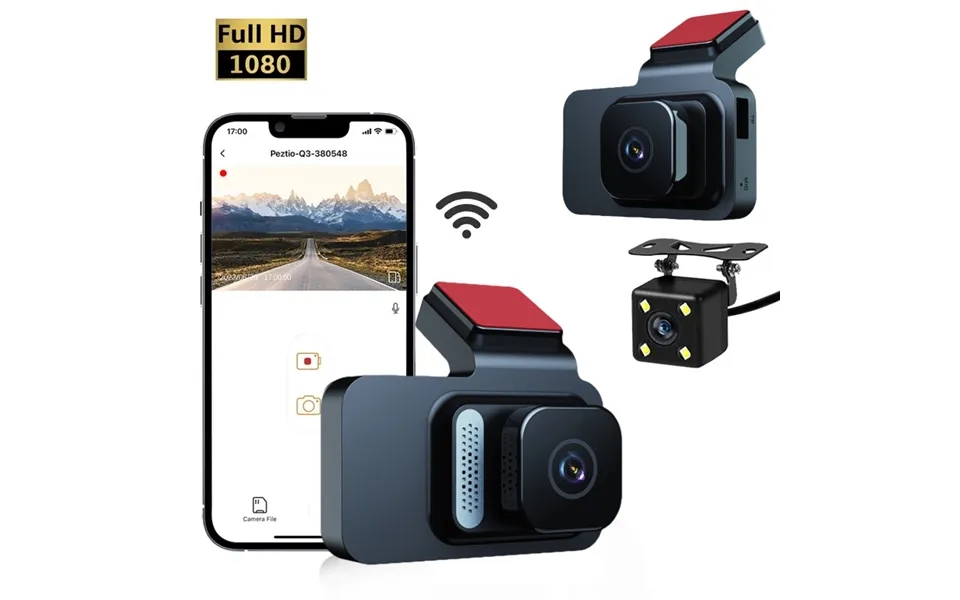 Dashcam Front And Rear Recording High-definition 3-inch Wifi Dual Lens Adhesive Infrared Night Vision Car Recorder