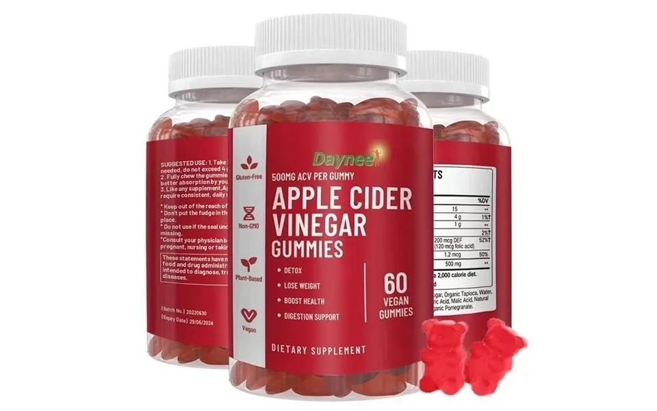 Dayneer Detox Lose Weight Boost Apples Cider Vinega Gummies Boost Health