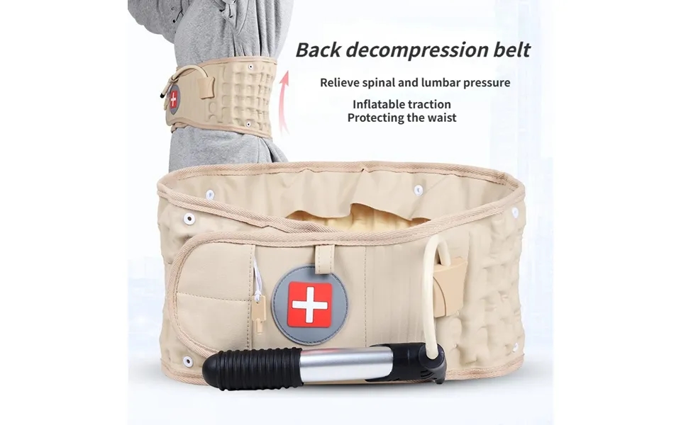 Decompression Massager Back Pain Relief Spinal Lumbar Iatable Traction Air Waist Support Brace Belt
