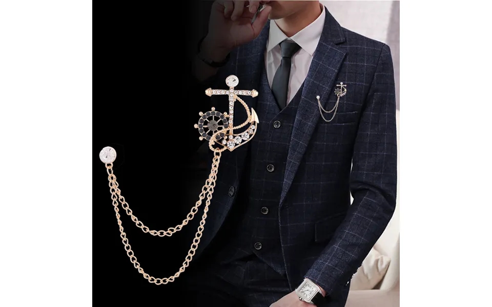 Designer Men's High-end Suit Cross Brooch Personalized Trendy Suit Collar Pin Tassel Accessories