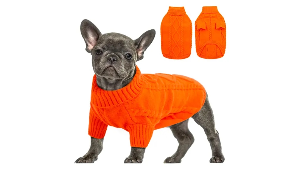 Dog Turtleneck Clothes Autumn And Winter Clothing Autumn And Winter New Pet Clothing Solid Color Knitted Sweater