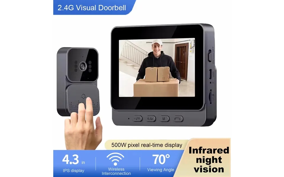 Doorbell Video Camera 2.4g Wifi Ir Wireless Motion Detection Alarm Security Smart Home Door Bell Two-way Intercom