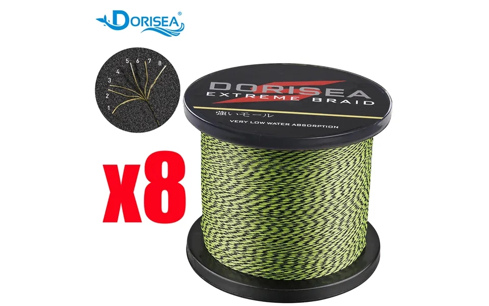 Dorisea 8 Strand Braided Fishing Line 100m-2000m 6lbs-300lbs Dyneema Pe Woven Multi Filament Spotted Colour