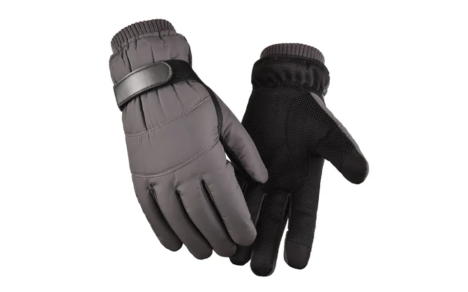 Down Cotton Warm Gloves Men's Autumn And Winter Plus Velvet Thickened Motorcycle Outdoor Riding Ski Tram Cold Gloves