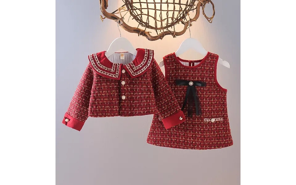 Dress Girl Little Fragrant Wind Ocean Air Princess Two-piece Dress Set For Baby Girl's First Birthday Gift