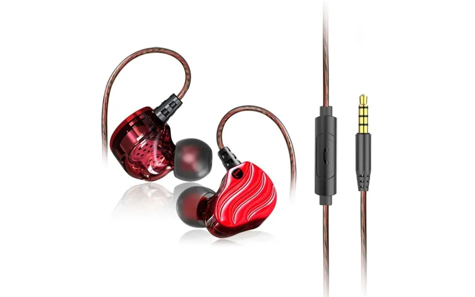 Dual Moving Coil 4-unit In-ear Hifi Music Wired Earphone Sports Headset With Mic