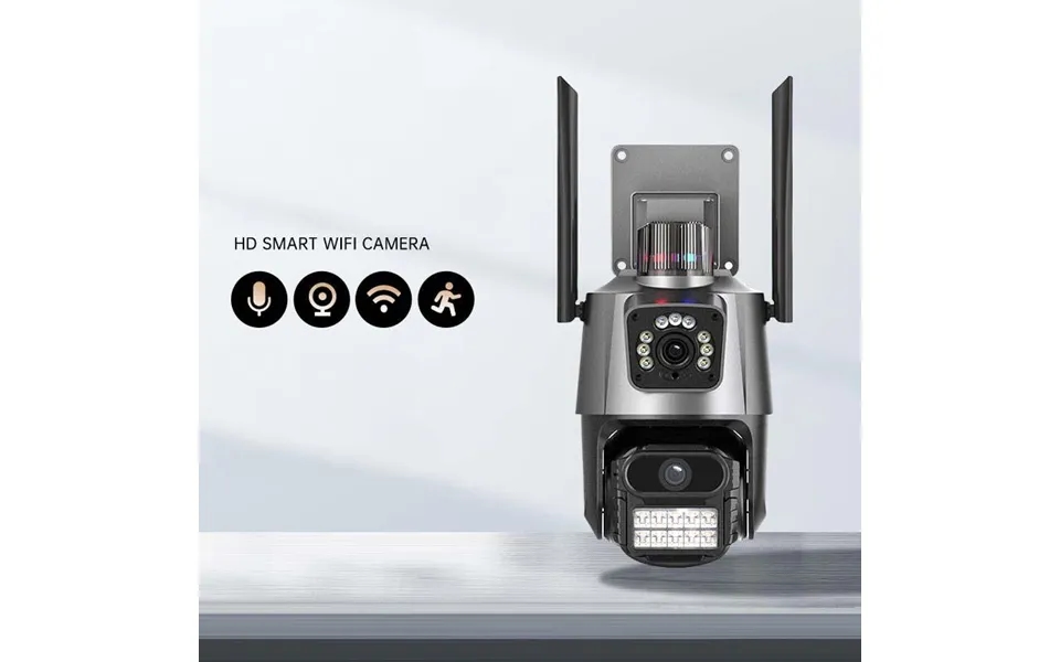 Dual-lens Ptz Security Camera - Outdoor Waterproof Wifi Surveillance Camera With Dual View