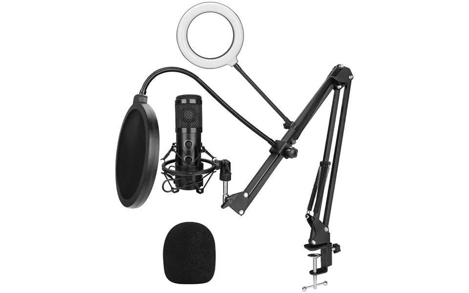 E20 Pc Microphone Usb Mic With 6 Inch Ring Light Arm Stand Professional Ringlight Studio Kit For Youtube Video Popcast