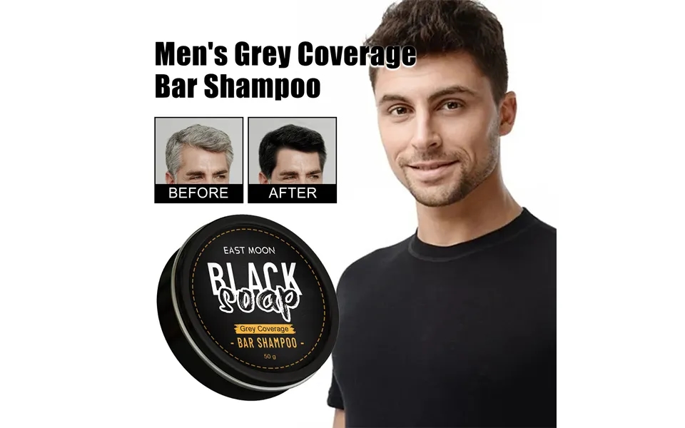 East Moon Men's Black Hair Soap Deep Cleansing Hair Nourishing Black Hair Shiny Hair Repairing Shampoo Soap