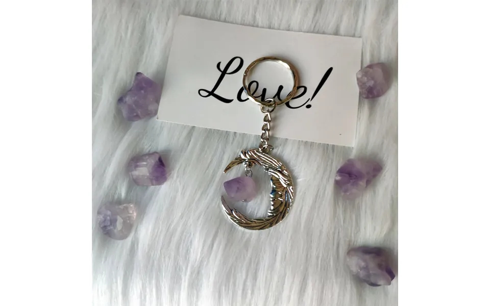 Education & Office Supplies Purple Crystal Moon Keychain