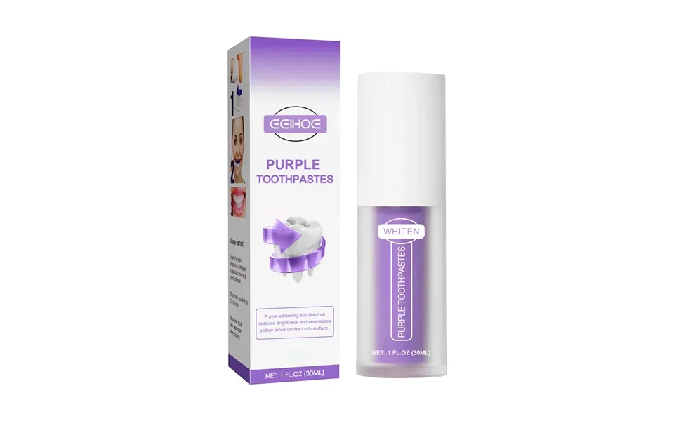 Eelhoe V34 Purple Toothpaste Repairs Yellow Teeth And Stains Oral Cleansing Fresh Breath Whitening Toothpaste