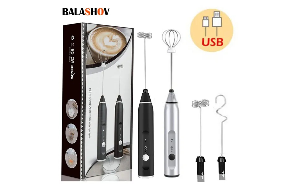Electric Milk Frothers Handheld Wireless Blender Usb Mini Coffee Maker Whisk Mixer Cappuccino Cream Egg Beater Food Blen