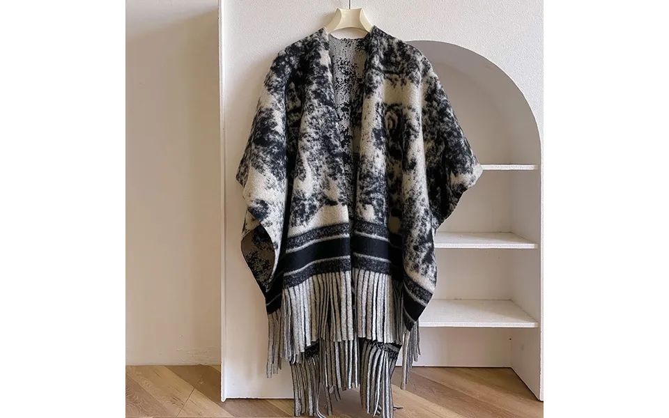 Europe And The United States Retro Cape Shawl Travel Wear A Cape With A Brand Name Warm Imitation Cashmere Scarf