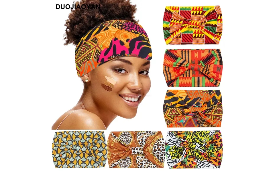 European New African Print Headband Sports Wide-brimmed Knotted Elastic Headband Leopard Print Headscarf Hair Accessorie