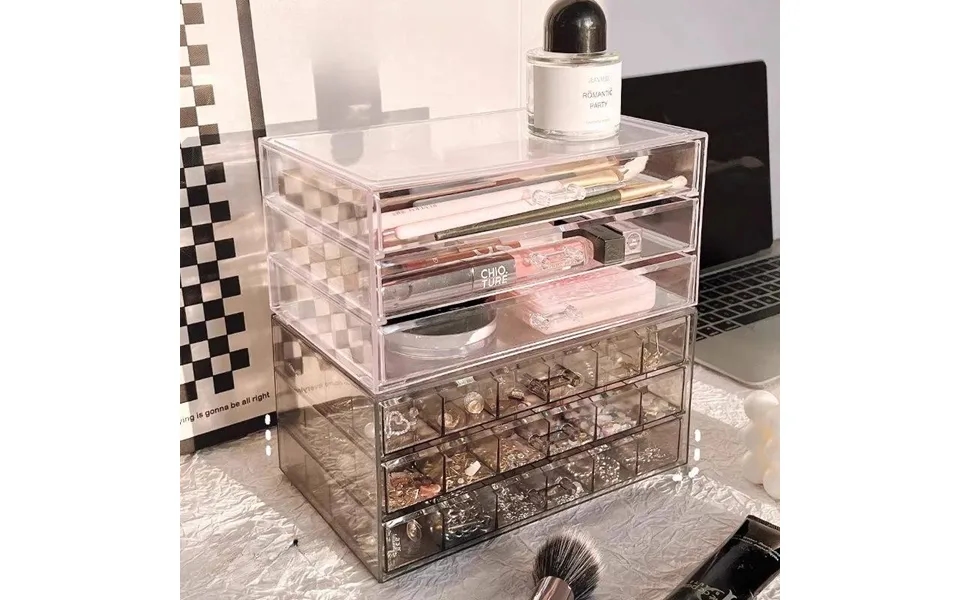 Family Organizer Transparent Jewelry Storage Box Multi Layer Large Capacity Ring Earring Necklace Household Drawer