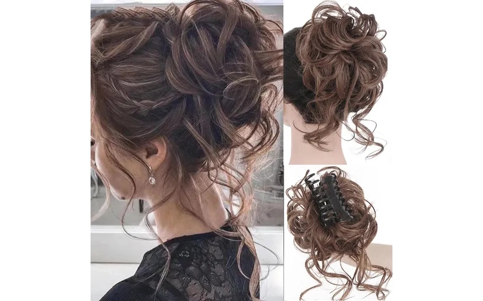 Fancied Synthetic Messy Curly Claw Bun Chignon Extensions Scrunchy Fake False Hair With Tail For Women Hairpieces