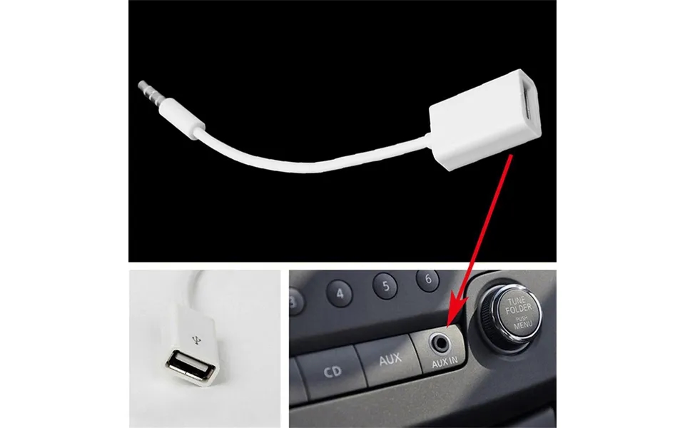 Farfi Usb 2.0 Female To 3.5mm Male Plug Aux Audio Adapter Cable Converter For Car