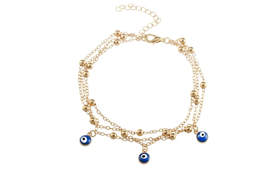 Fashion Bohemian Summer Turkey Blue Eye Pendant Foot Chain Pearl Chain Beach Anklet