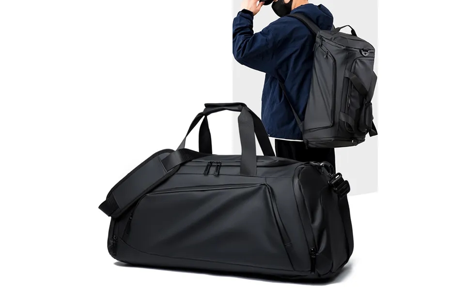 Fashion Leather Film Fitness Bag Dry Wet Separation Shoe Bin Portable Travel Bag Large Capacity Out Shoulder Luggage Bag