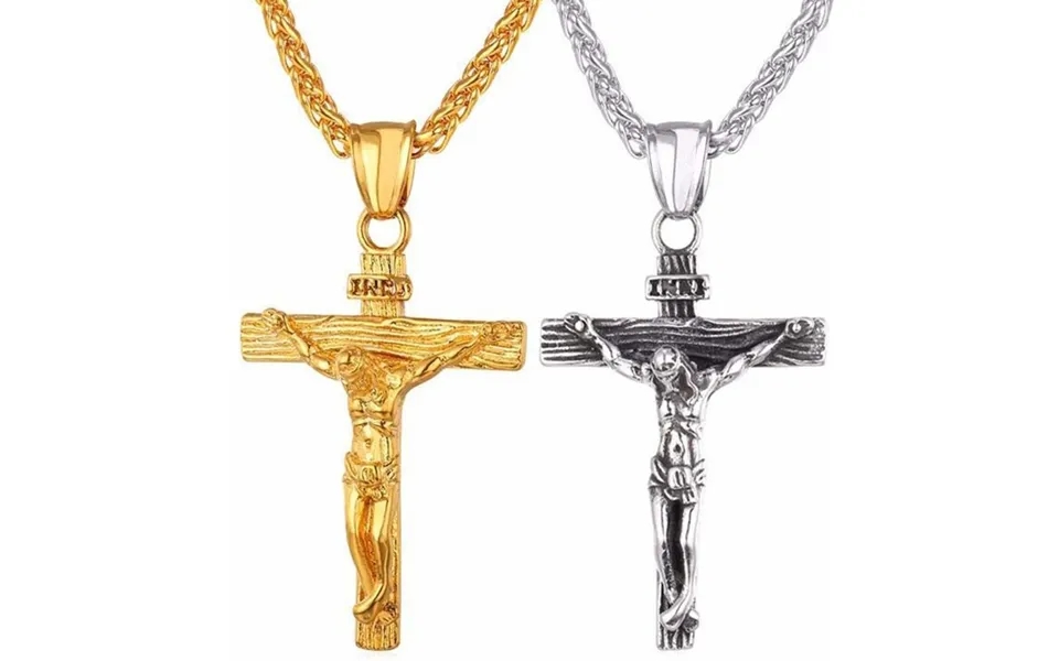 Fashion Men's Jesus Cross Necklace Cross Jewelry Gold Plated Pendant Classic Necklaces For Women Birthday Party Annivers