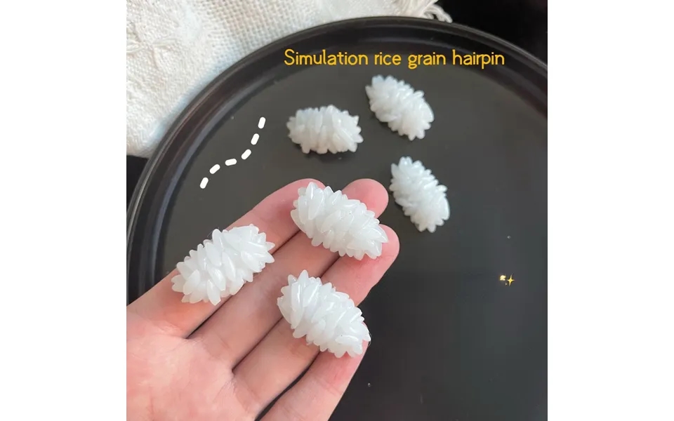 Fashion Simulation Rice Hairpin Funny Rice Grain Duckbill Clip Student Side Clip Bangs Clip Creative Rice Ball Hairpin
