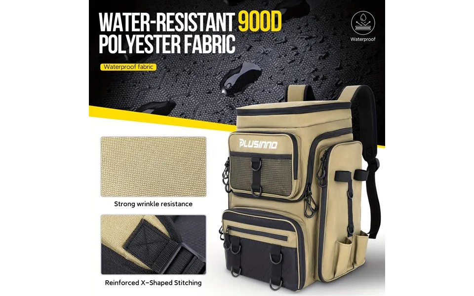 Fishing Backpack With Rod Holders - 42l Large Water-resistant Fishing Tackle Bag Store Fishing Gear For Fishing