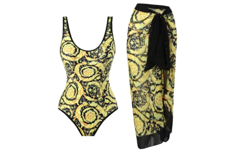 Fleece One Piece Women's Swimwear French Covering Belly Slim Swimwear Chiffon Beach Skirt