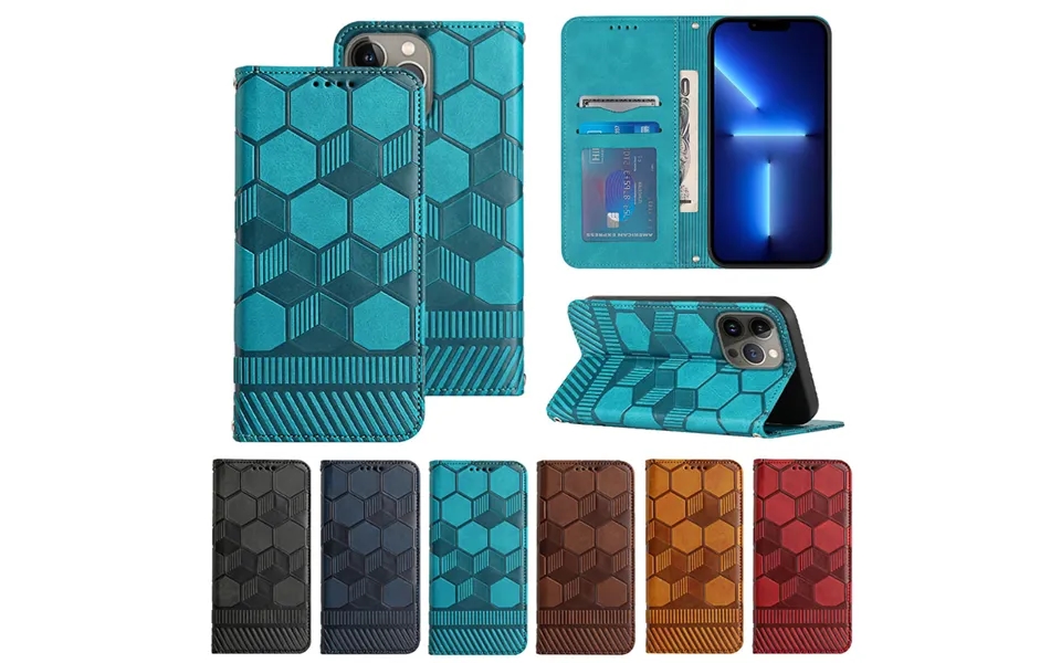 Football Pattern Leather Wallet Case For Samsung Galaxy A03 A03s A12 M12 F12 A13 A23 A33 A53 A73 S22 Ultra S21 Plus S20