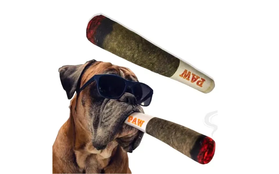 Funny Interactive Dog Toys - Cigar Design Plush Squeaky Pet Toys Grinding Teeth Creative Chew Toy For Small Medium Dog