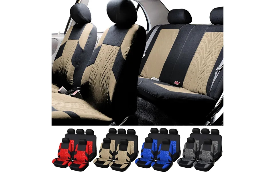 Fuzhongfu 9pcs Car Seat Covers Set Comfortable Seating Polyester Front Rear Universal Fit Car Seat Covers Full Set For A