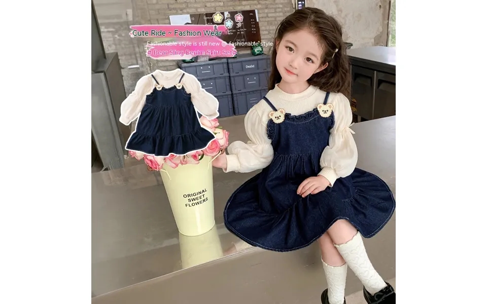 Girl's Denim Spring And Autumn Styles - 2024 New Western-style Children's Clothing