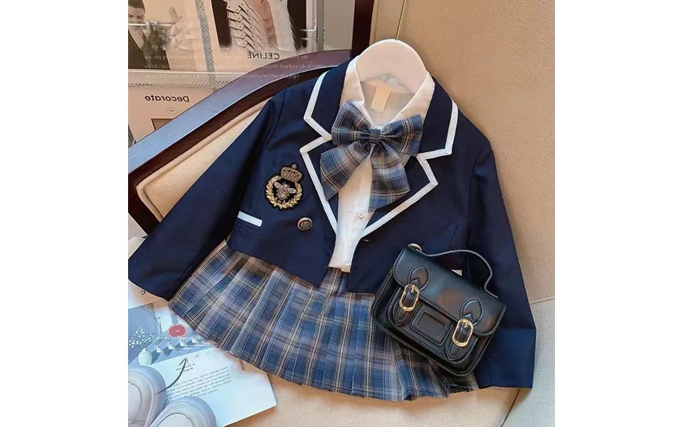 Girls' Spring College Style Suit Jacket Shirt Pleated Skirt Children's Jk Uniform