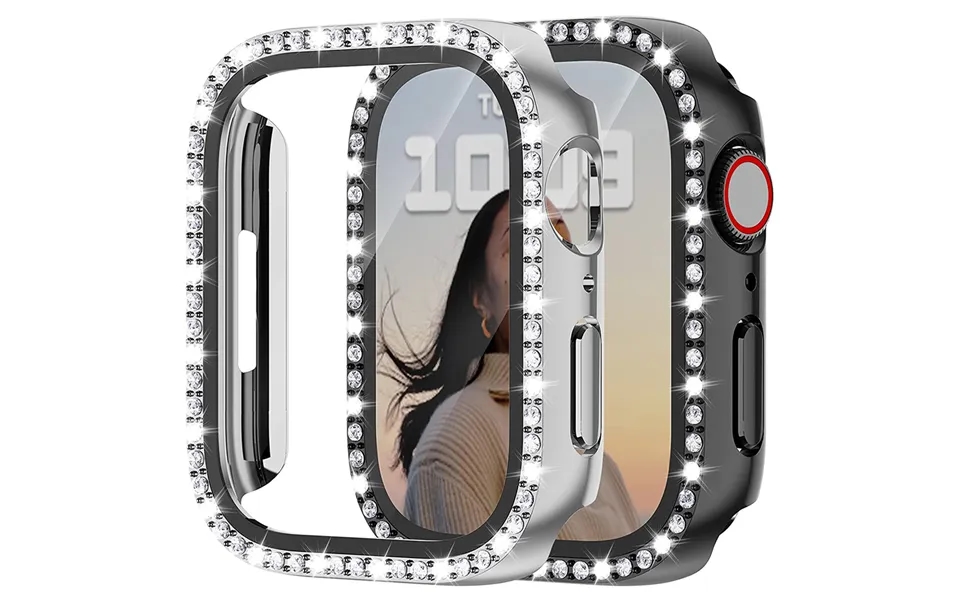 Glass Watch Cover For Apple Watch 45mm 41mm 40mm 44mm 38mm 42mm Bling Case Diamond Bumper Protector For Iwatchse 8 7 6 5