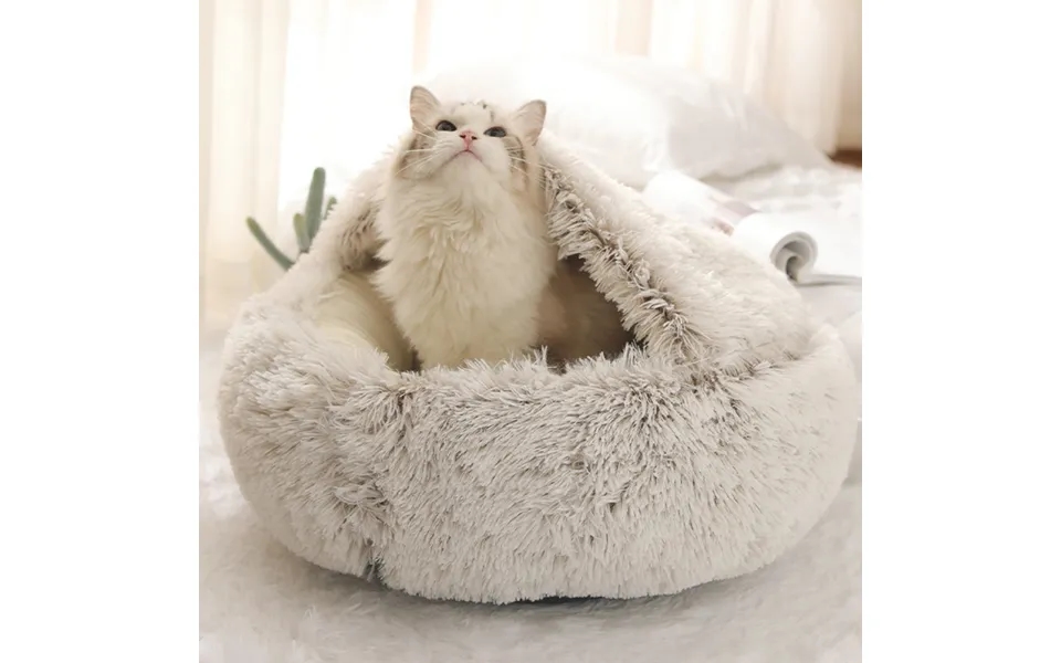 Guangying Round Soft Plush Pearl Velvet Stuffed Cat Dog Bed House Cushion Pet Supplies