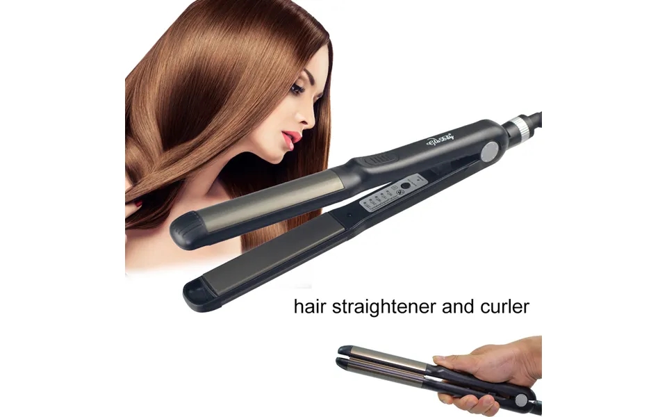 Hair Straightener & Curling Iron - 2-in-1 Styling Tool With Ceramic Coating & Heat Protection For Smooth Straight Hair &