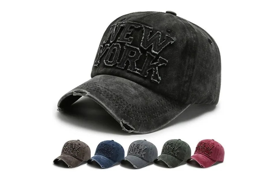 Hat Men's Wash Cloth Letter Embroidery Baseball Cap American Street Worn Cap Casual Sun Hat