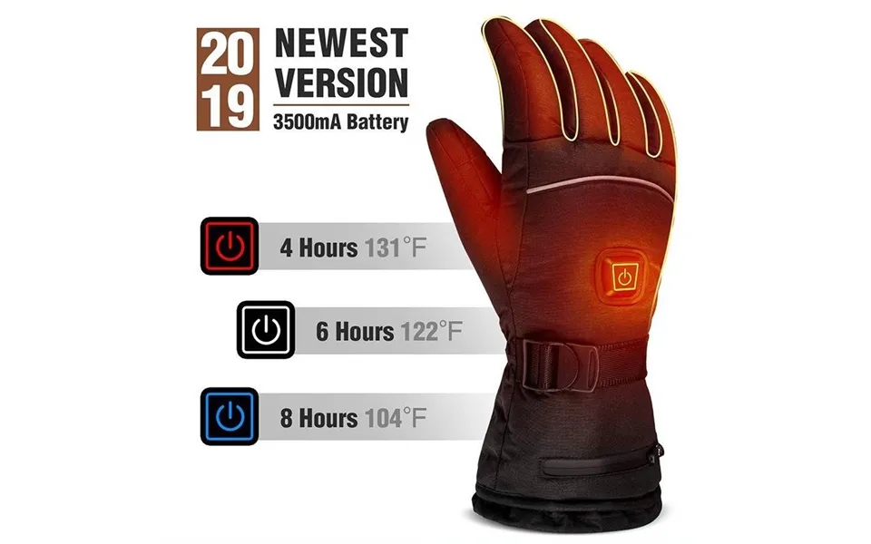 Heated Gloves For Men Women 3-temperature Electric Ski Gloves 5000mah & Windproof